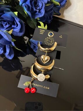 NWT Knotty Gold Charm Pony 3PC Cuff Set